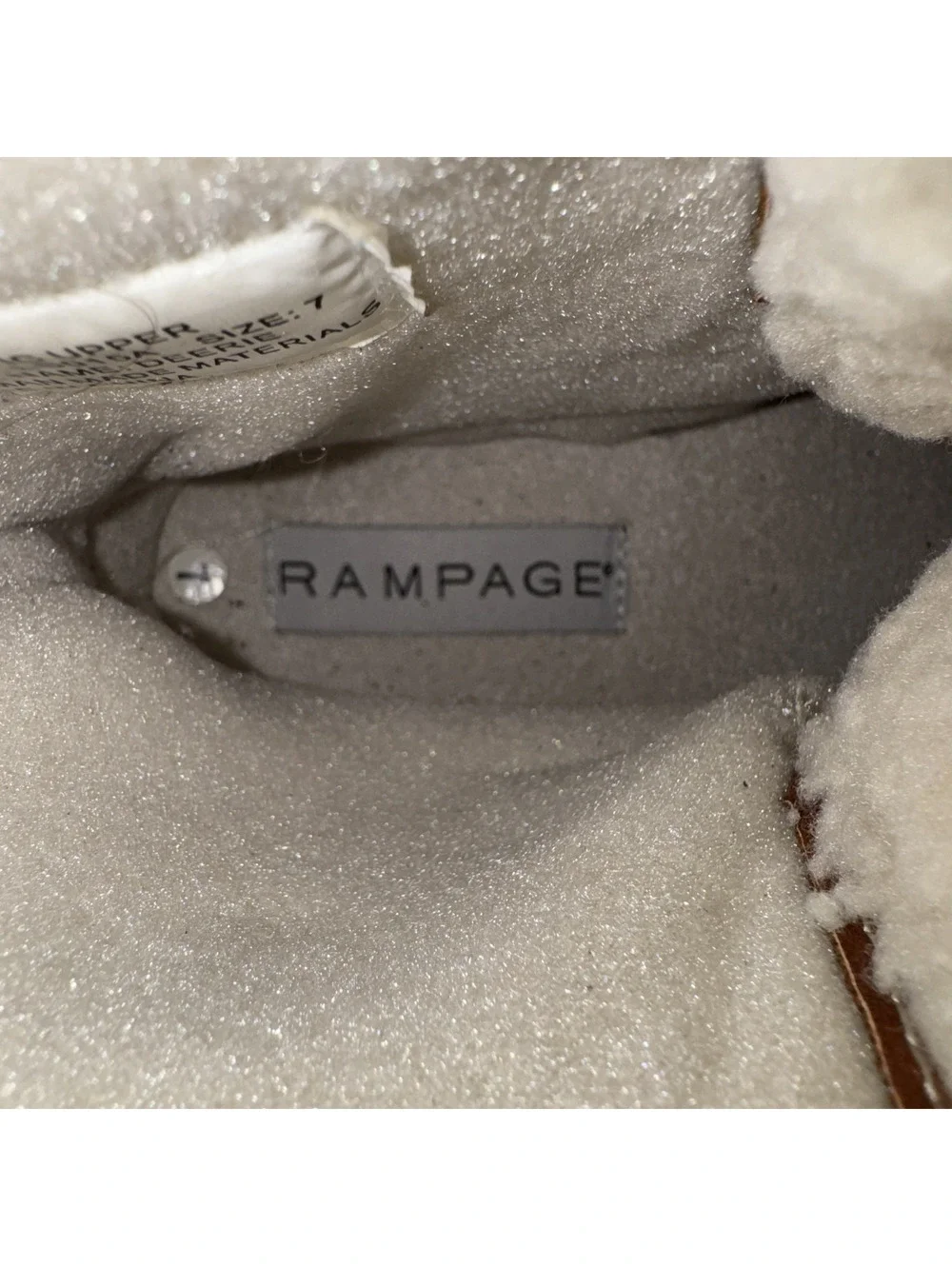 Rampage Womens Deerie Duck Boots Synthetic Size 7 Brown Navy Winter Rain Snow
